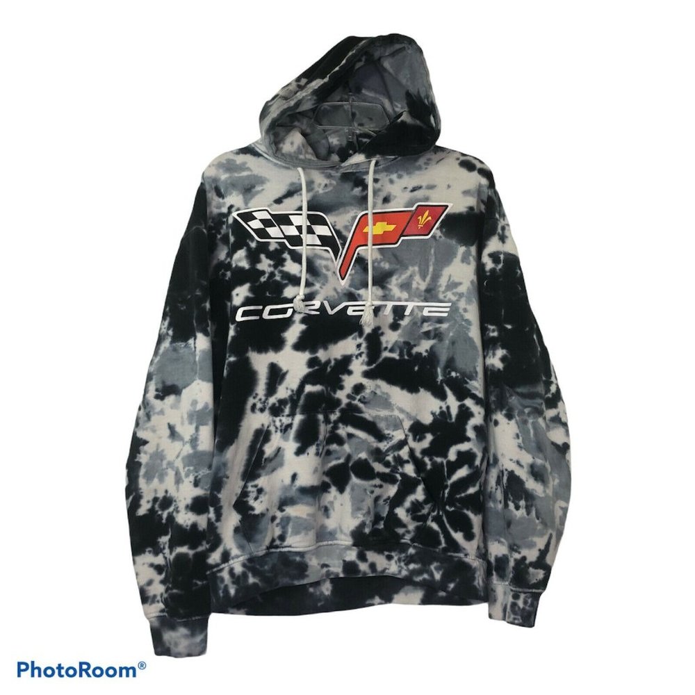 Chemistry Black White Bleached Look Hoodie